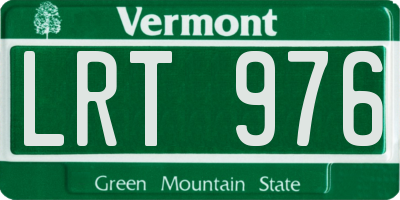 VT license plate LRT976