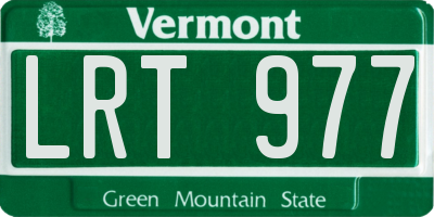 VT license plate LRT977