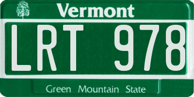 VT license plate LRT978