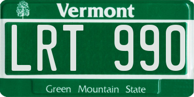 VT license plate LRT990