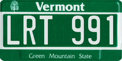 VT license plate LRT991