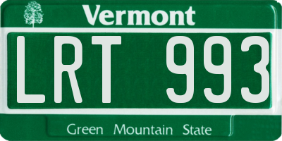 VT license plate LRT993
