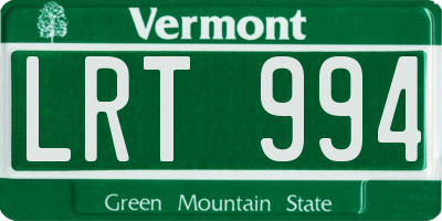 VT license plate LRT994
