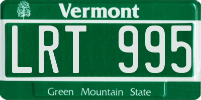 VT license plate LRT995