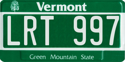 VT license plate LRT997
