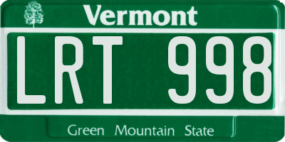 VT license plate LRT998