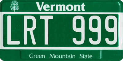 VT license plate LRT999
