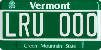 VT license plate LRU000
