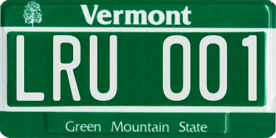 VT license plate LRU001