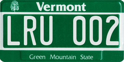 VT license plate LRU002
