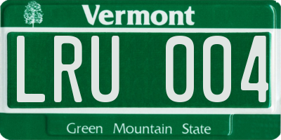 VT license plate LRU004