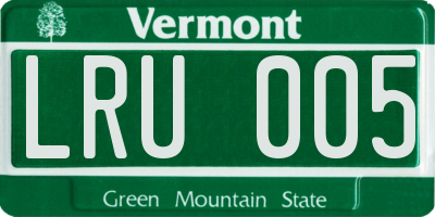 VT license plate LRU005