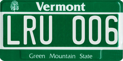 VT license plate LRU006