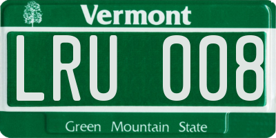 VT license plate LRU008
