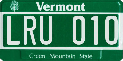 VT license plate LRU010