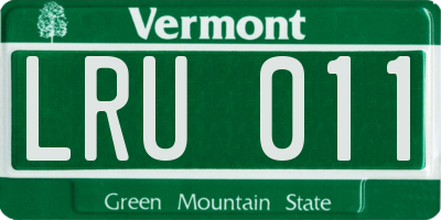 VT license plate LRU011