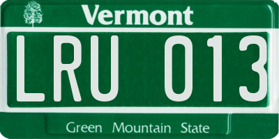 VT license plate LRU013