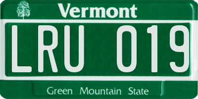 VT license plate LRU019