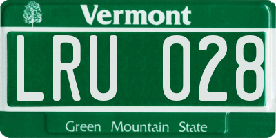 VT license plate LRU028
