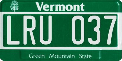 VT license plate LRU037