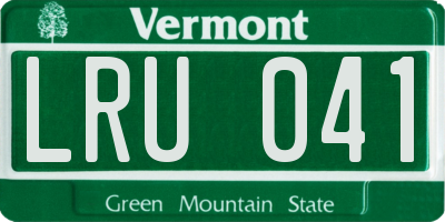 VT license plate LRU041