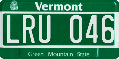 VT license plate LRU046