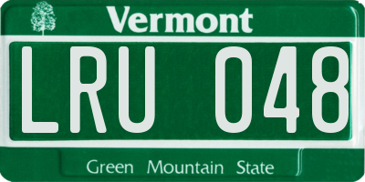 VT license plate LRU048