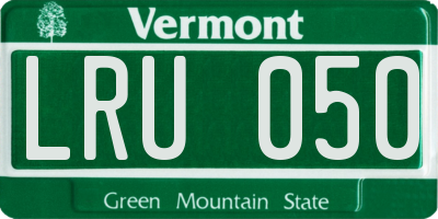 VT license plate LRU050