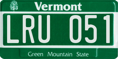 VT license plate LRU051