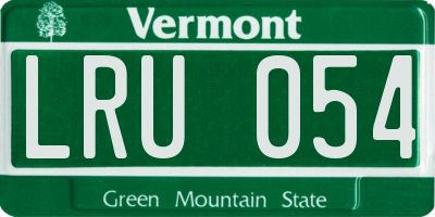 VT license plate LRU054