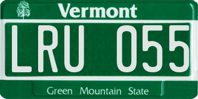 VT license plate LRU055