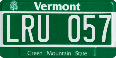 VT license plate LRU057