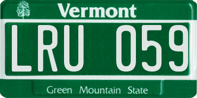 VT license plate LRU059
