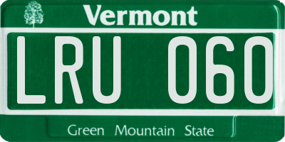 VT license plate LRU060