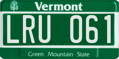 VT license plate LRU061