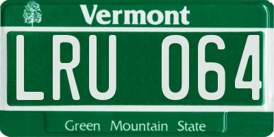 VT license plate LRU064