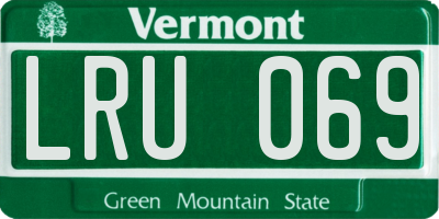 VT license plate LRU069