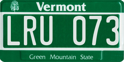 VT license plate LRU073