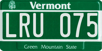 VT license plate LRU075