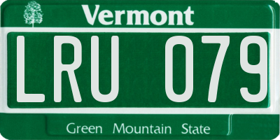 VT license plate LRU079
