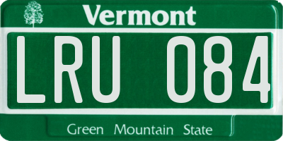VT license plate LRU084