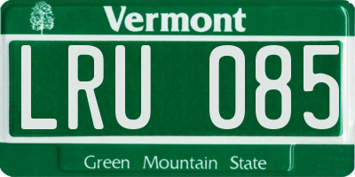 VT license plate LRU085
