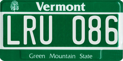 VT license plate LRU086