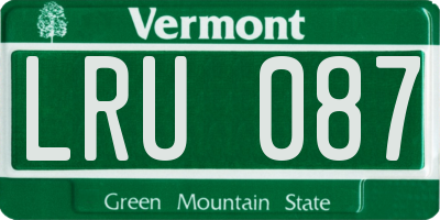 VT license plate LRU087