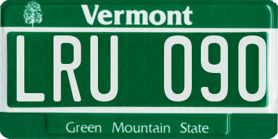 VT license plate LRU090