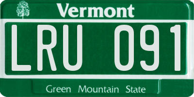 VT license plate LRU091