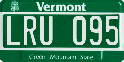 VT license plate LRU095