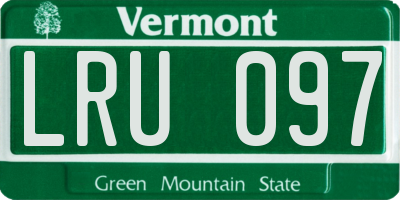 VT license plate LRU097