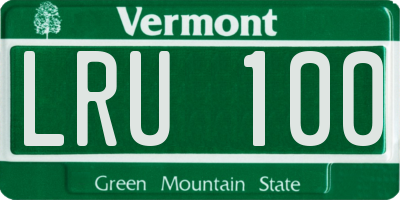 VT license plate LRU100