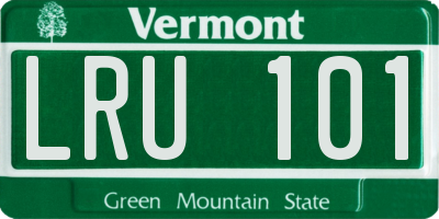 VT license plate LRU101